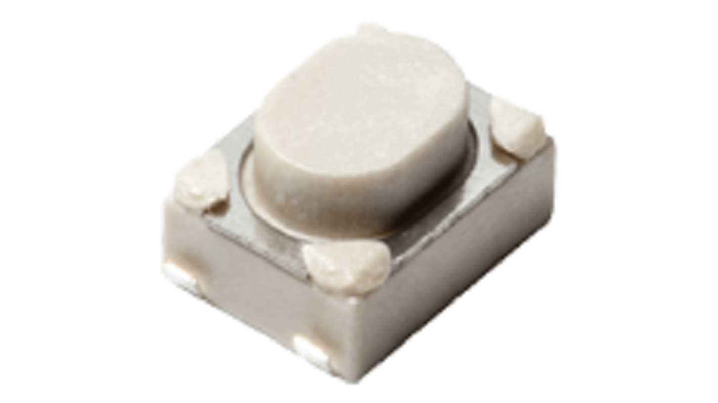 C & K IP40 Silver Hard Actuator Tactile Switch, SPST 50 mA Surface Mount