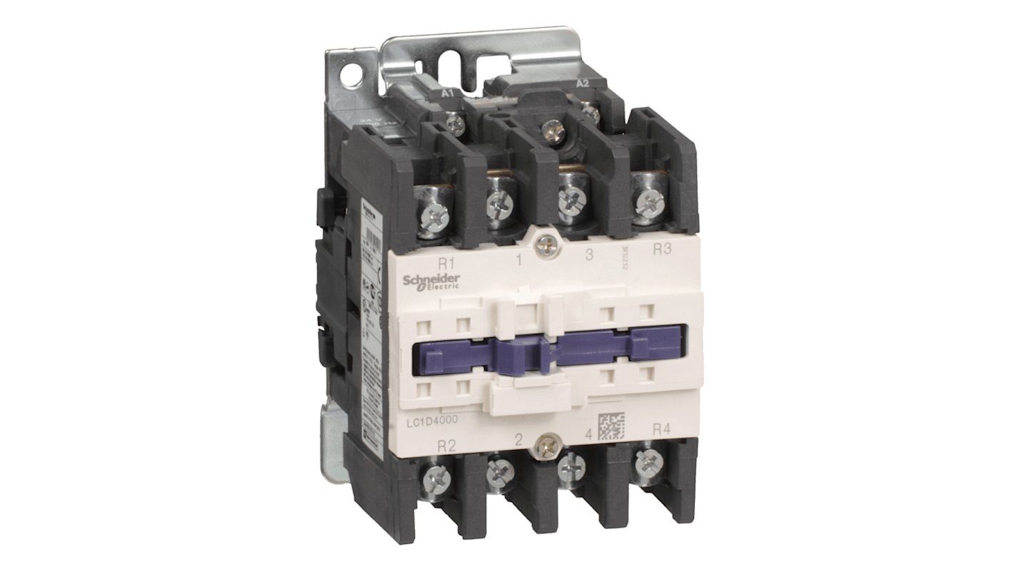 Schneider Electric TeSys D LC1D Contactor, 4-Pole, 60 A, 1 NO + 1 NC