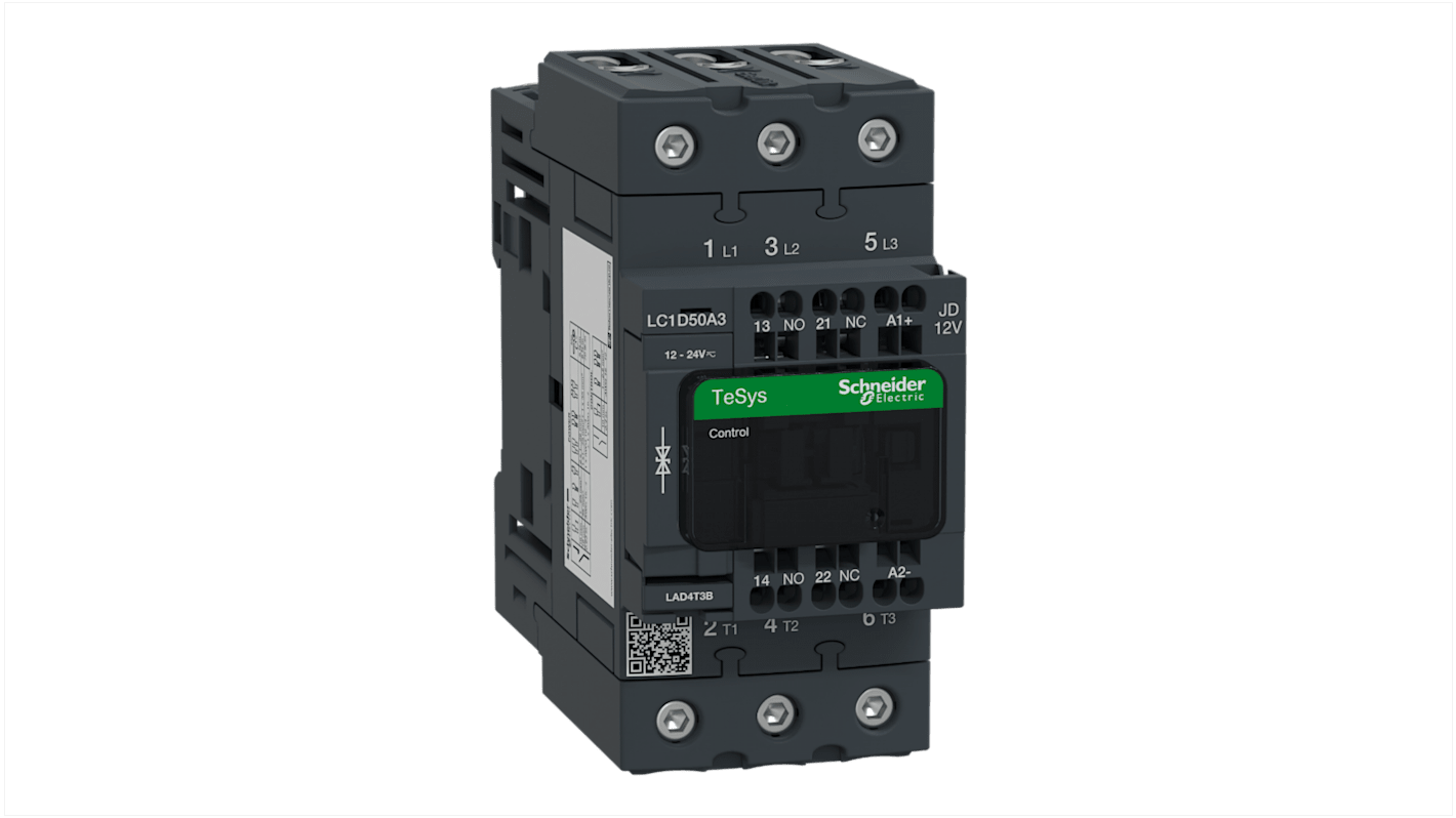 Schneider Electric TeSys D LC1D Leistungsschütz 23 V-Spule, 3 -polig / 50 A 1 Schließer, 1 Öffner Wechslerkontakt