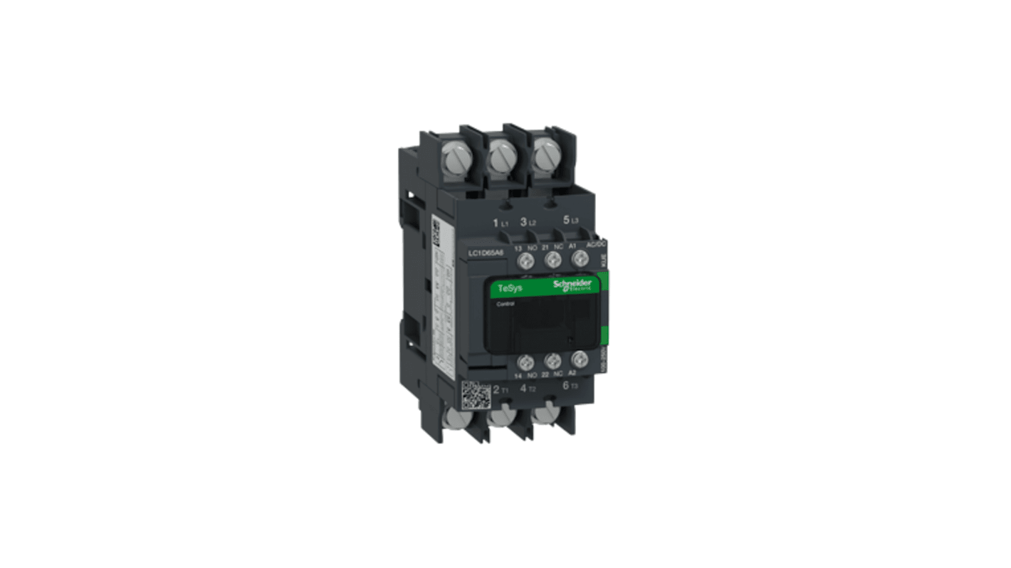 Schneider Electric TeSys D LC1D Contactor, 4-Pole, 65 A, 1 NO + 1 NC