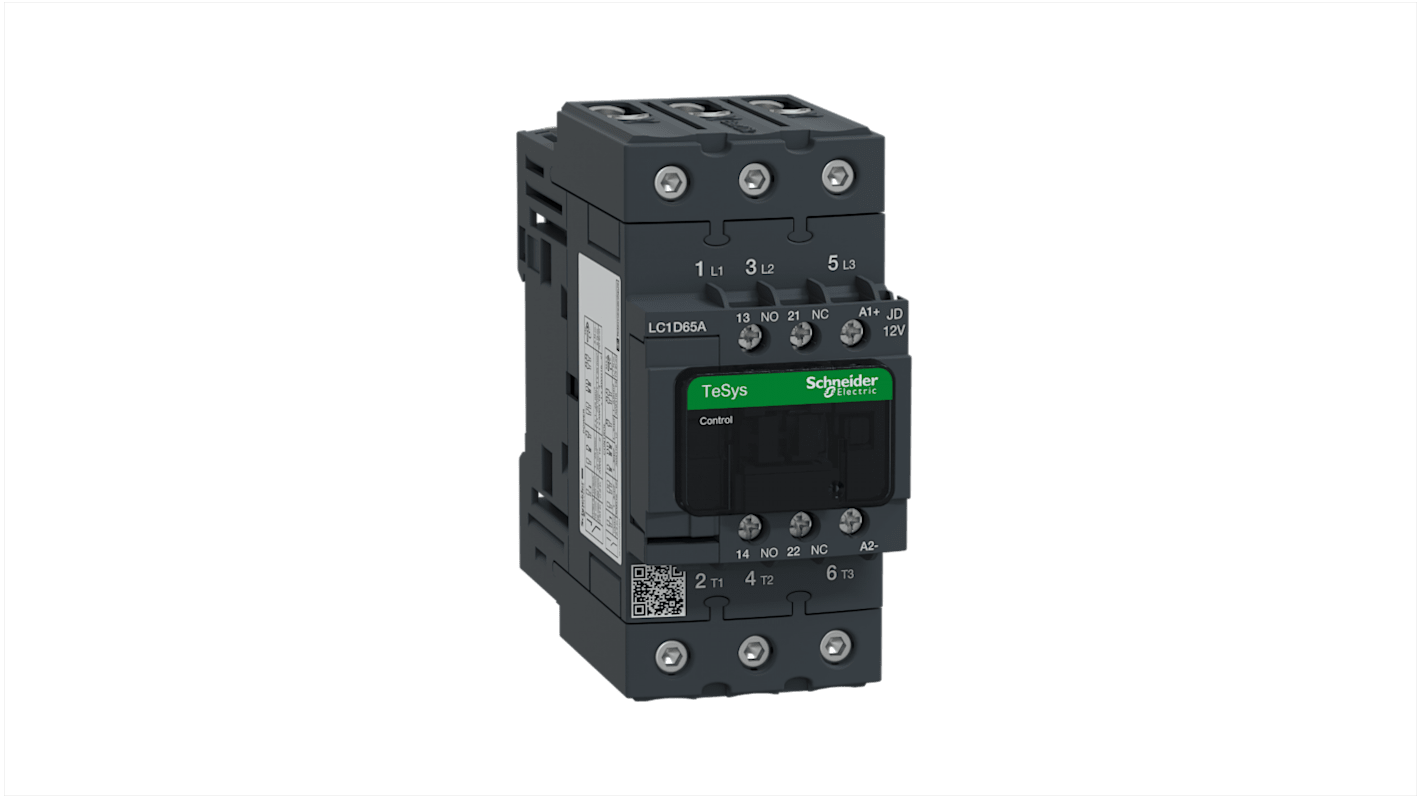 Stycznik 12 V DC Schneider Electric styki: 3 65 A 3 NO LC1D65AJD