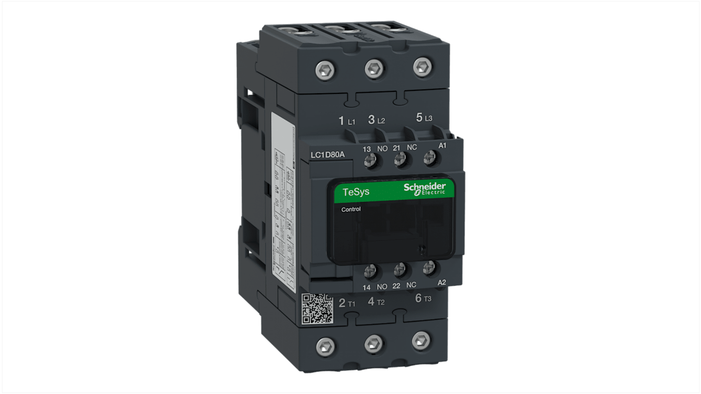 Stycznik Schneider Electric styki: 3 80 A 1 NO + 1 NC LC1D80AQ7