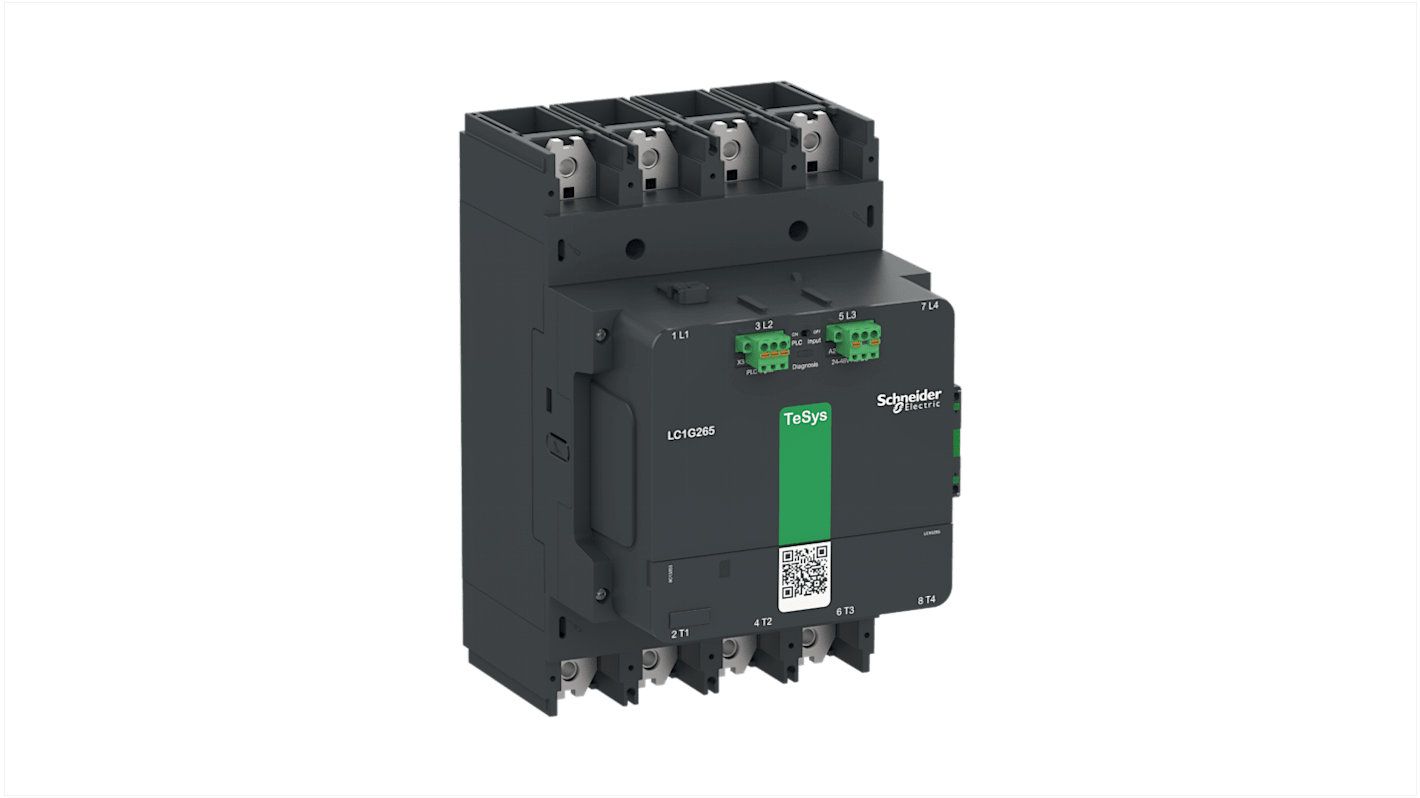 Schneider Electric TeSys F LC1G Contactor, 24 → 48 V ac/dc Coil, 4-Pole, 440 A, 1 NO + 1 NC