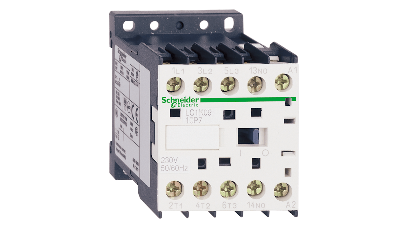 Schneider Electric TeSys K LC1K Contactor, 24 V Coil, 3-Pole, 9 A, 1 NC Auxiliary