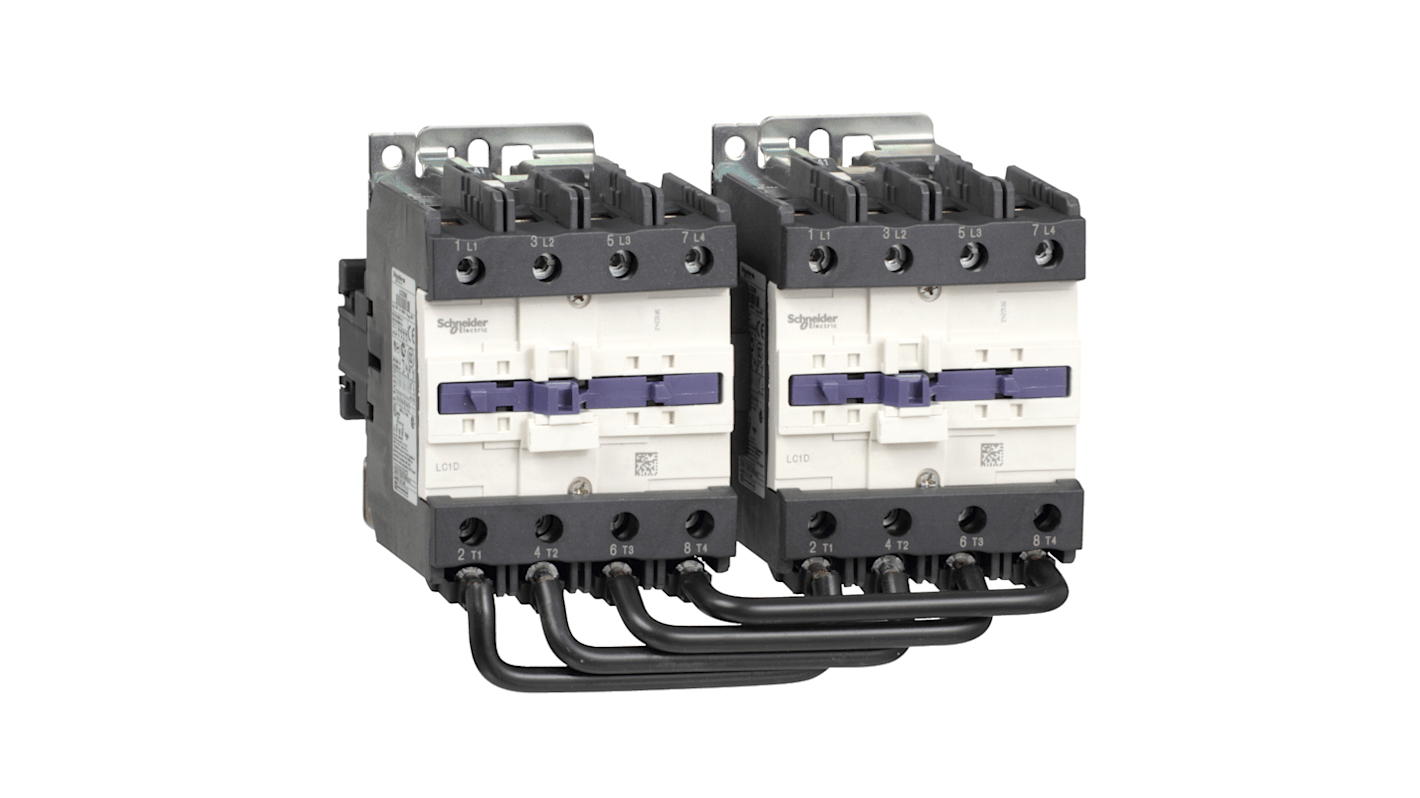Schneider Electric TeSys D LC2D Reversing Contactor, 4-Pole, 25 A, 1 NO + 1 NC