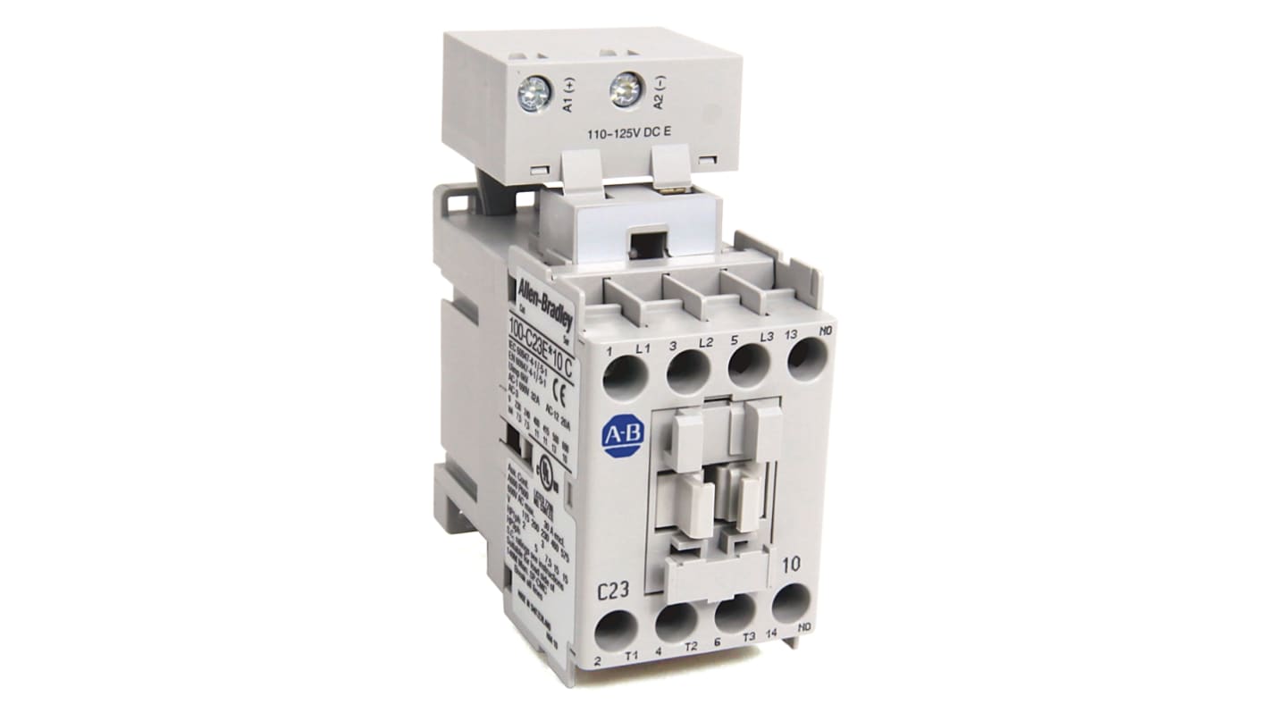 Allen Bradley 100-C23EJ01 100-C Contactors Contactor, 24 V dc Coil, 3-Pole, 23 A, 11 kW, 1NC