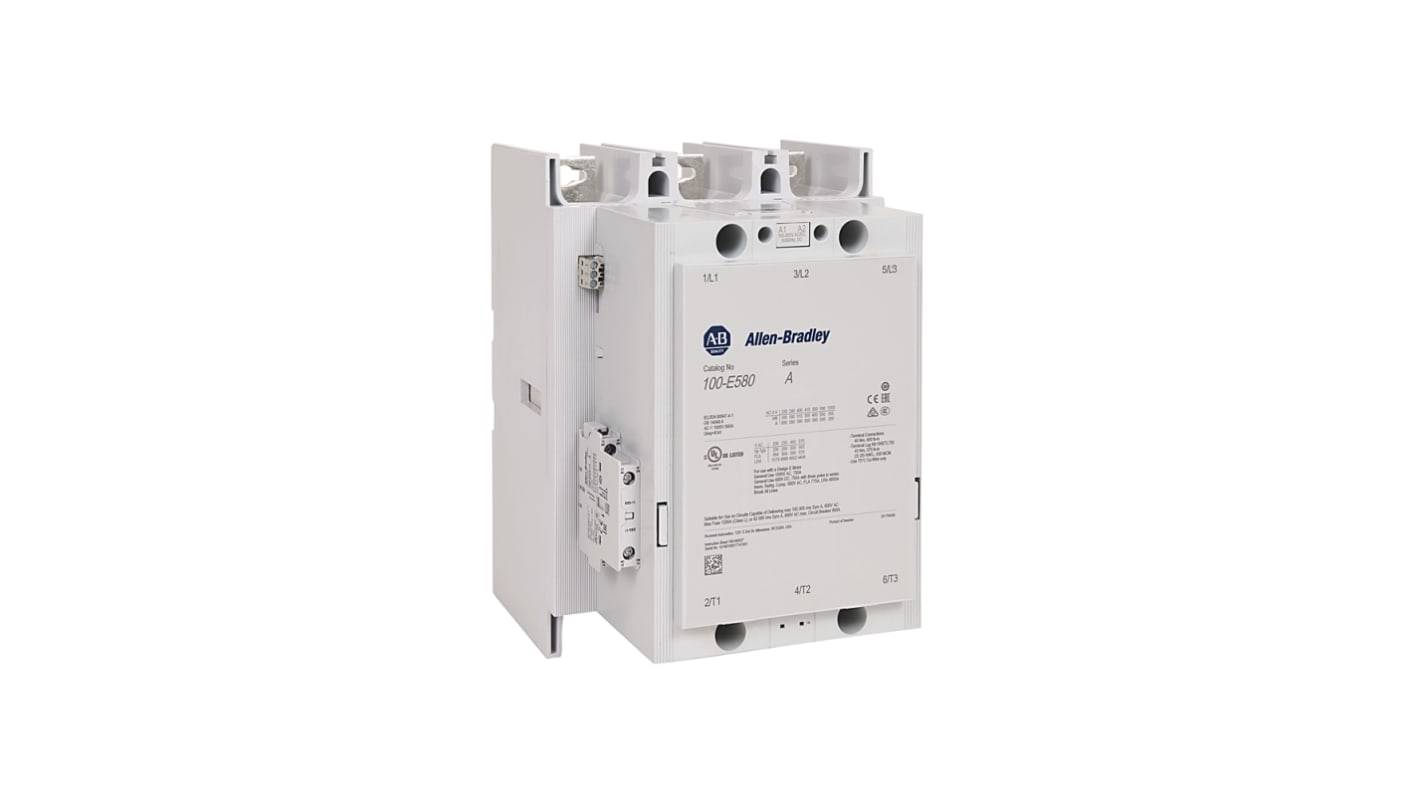 Allen Bradley 100-E1260EJ11 100-E Contactors Contactor, 24 → 60 V ac Coil, 3-Pole, 1.26 kA, 1NC/1NO