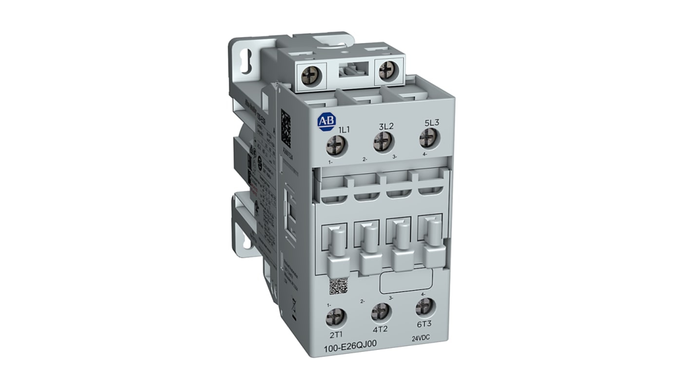Allen Bradley 100-E30QJ00 100-E Contactors Contactor, 24 V dc Coil, 3-Pole, 32 A, 1NC