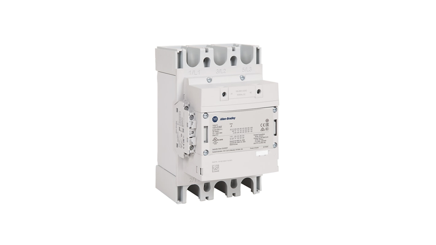 Allen Bradley 100-E370EN11 100-E Contactors Contactor, 250 → 500 V ac Coil, 3-Pole, 370 A, 1NC/1NO