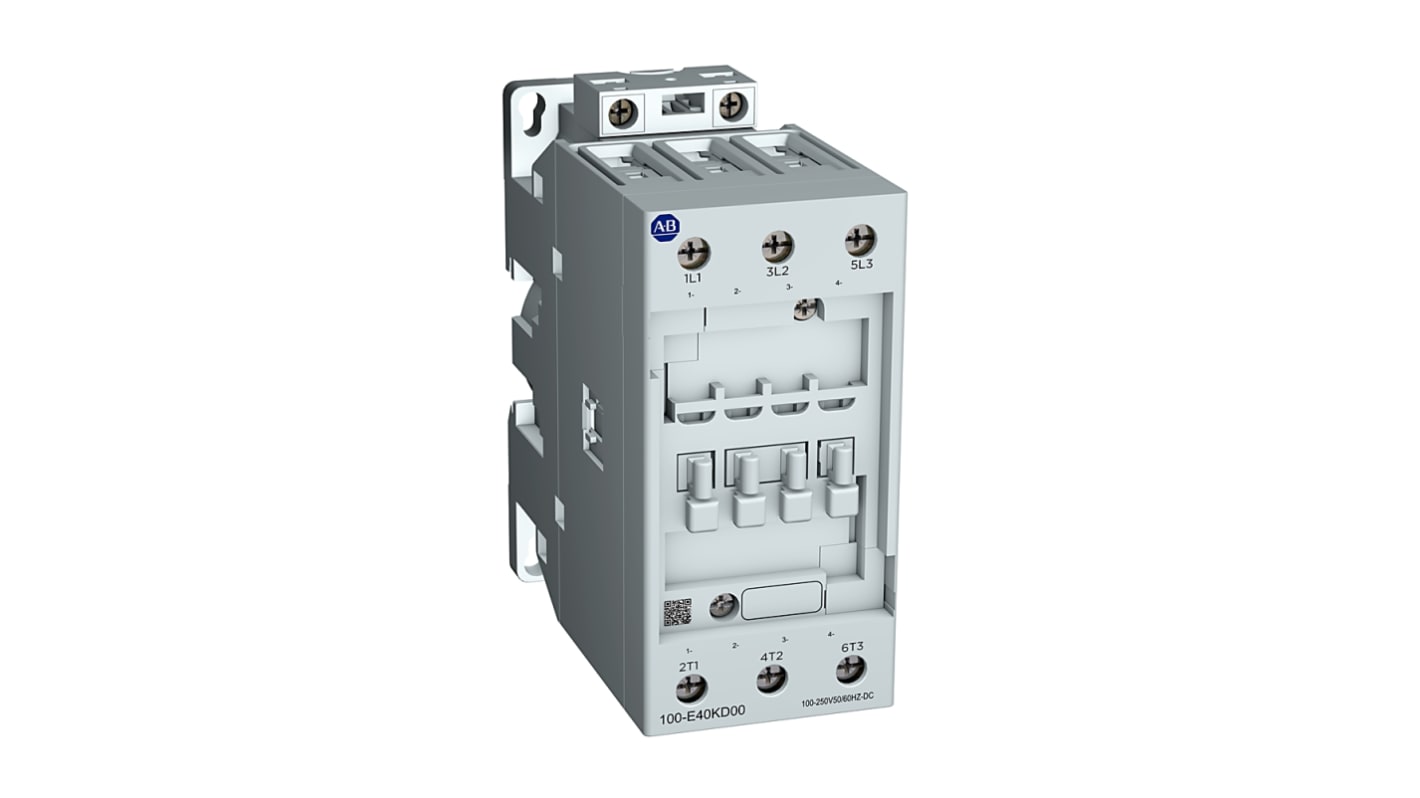 Allen Bradley 100-E65 100-E Contactors Contactor, 100 to250 V ac Coil, 3-Pole, 65 A, 1NC