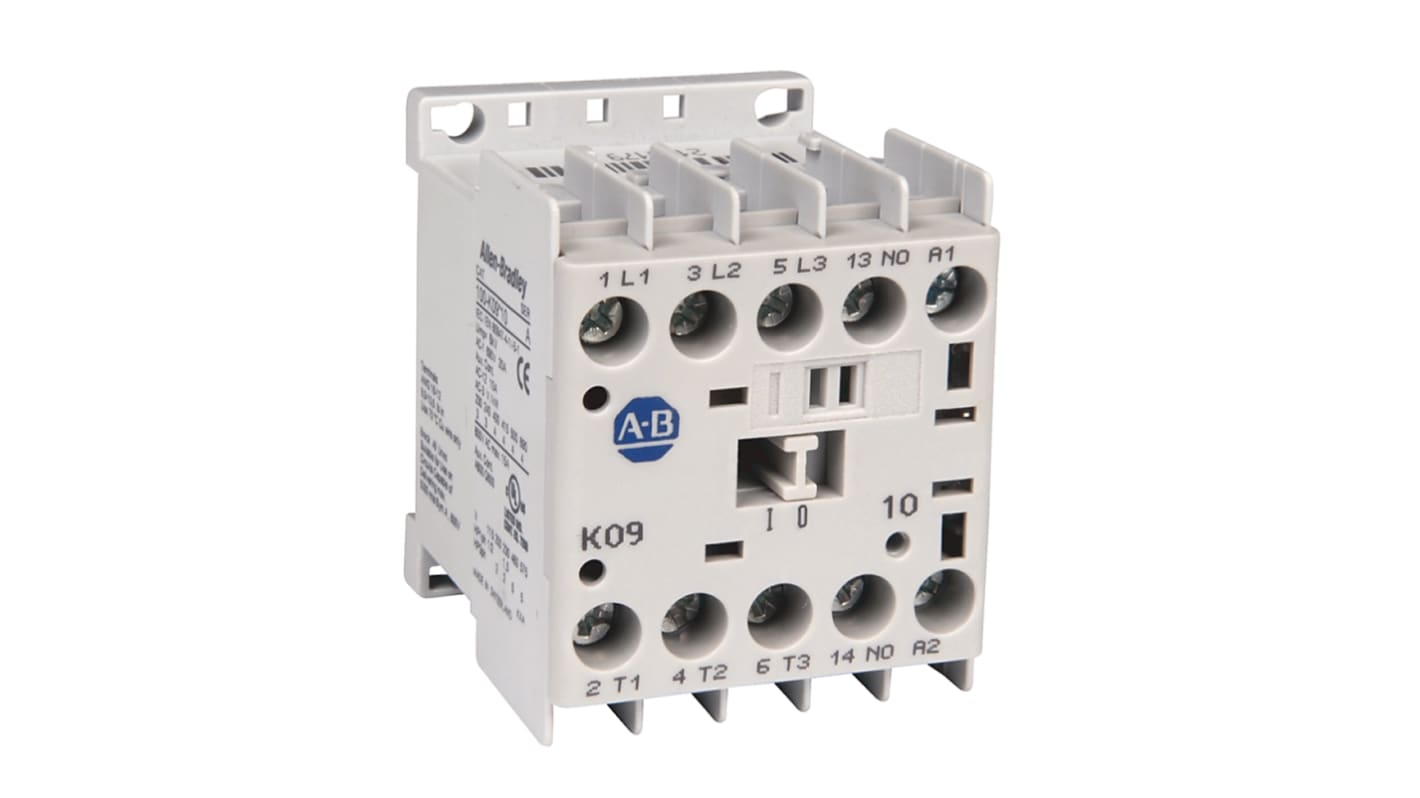 Allen Bradley 100-K09KF200 100-K Miniature Contactors Contactor, 230 V ac Coil, 4-Pole, 9 A, 2NC/2NO