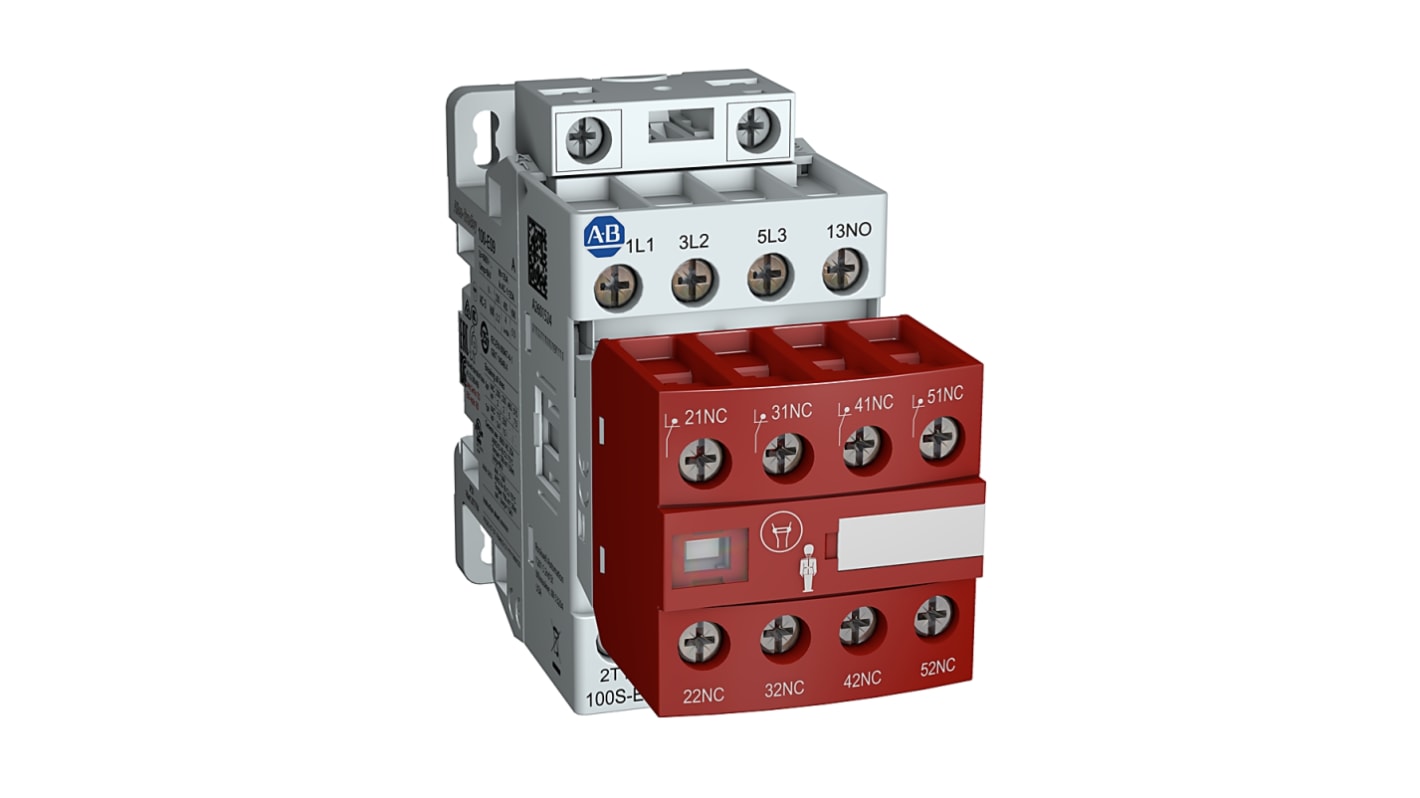 Allen Bradley 100S-E09 100S-E Safety Contactors Contactor, 24 → 60 V ac Coil, 4-Pole, 9 A, 4NC