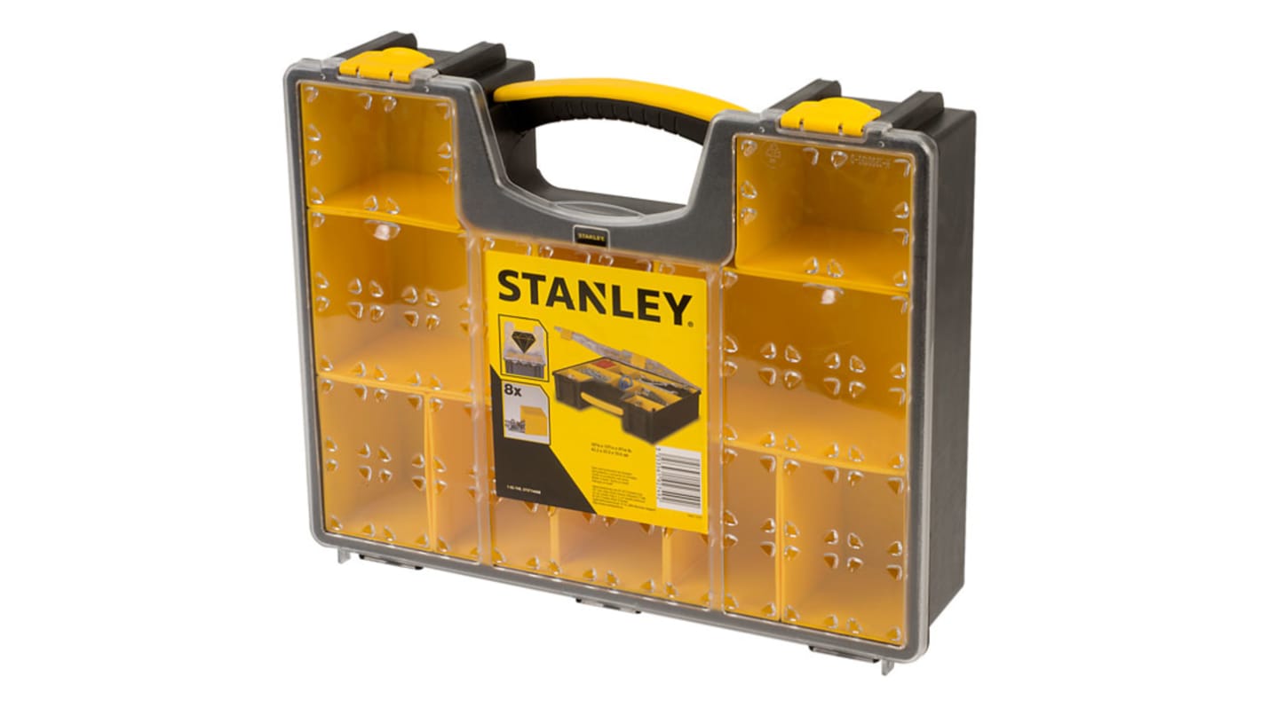 Stanley 8格零件收纳盒, 423mm x 333mm x 101mm, 可调储物格