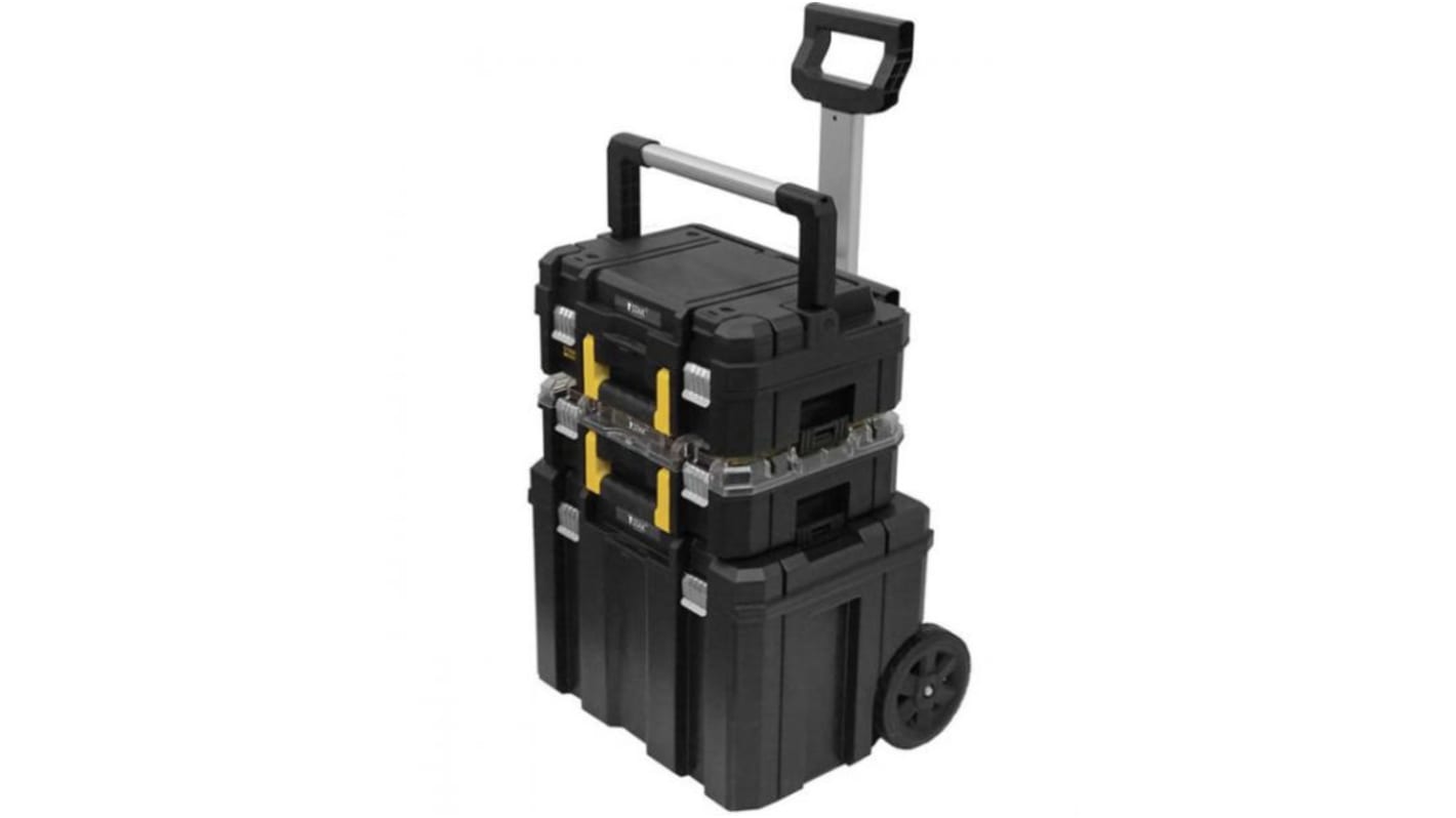 Stanley Polypropylen Werkzeugbox Schwarz, L. 512mm B. 708mm H. 435mm, 11kg, 2 Räder