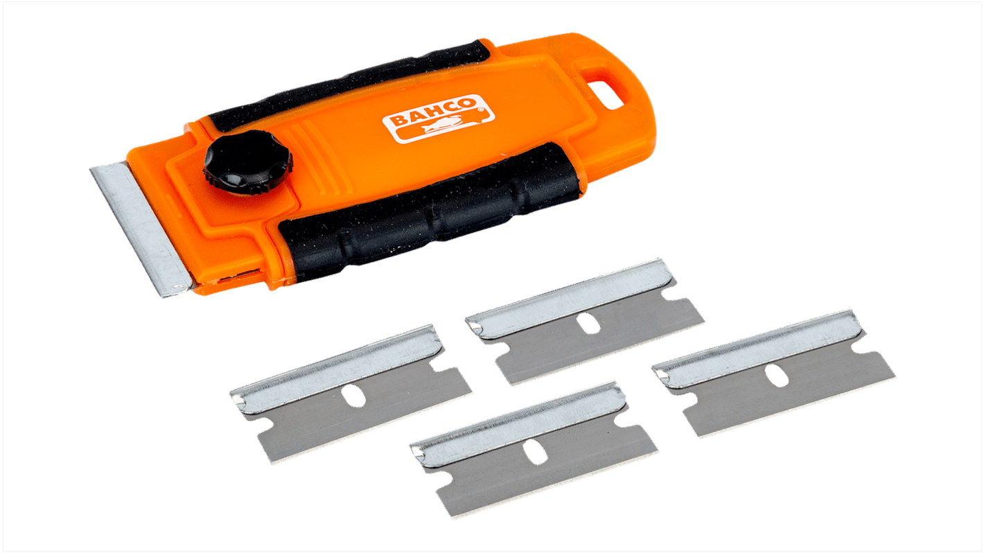 Bahco Plastic Window Scraper, 1 Scraper + 4 Blades piece