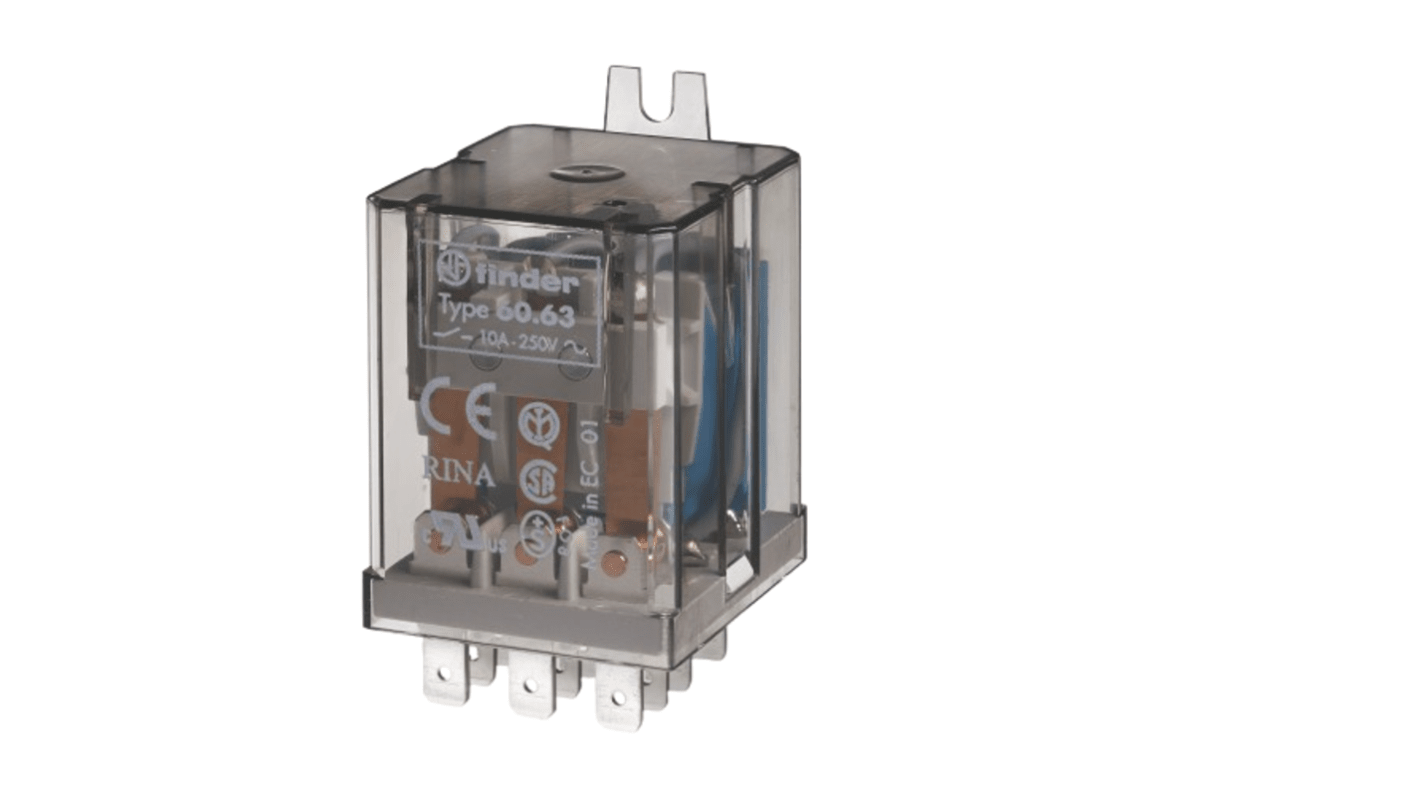 Finder Flange Mount Relay, 230V ac Coil, 10A Switching Current
