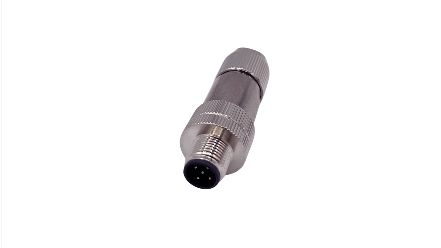 Norcomp Circular Connector, 5 Contacts, Free Hanging, M12 Connector, Plug, Male, IP66, M12 Series