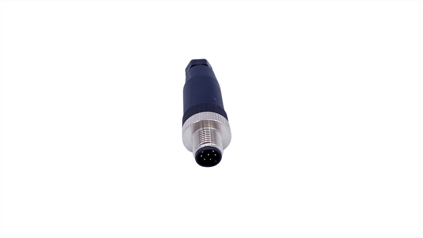 Norcomp Circular Connector, 8 Contacts, Free Hanging, M12 Connector, Plug, Male, IP66, M12 Series