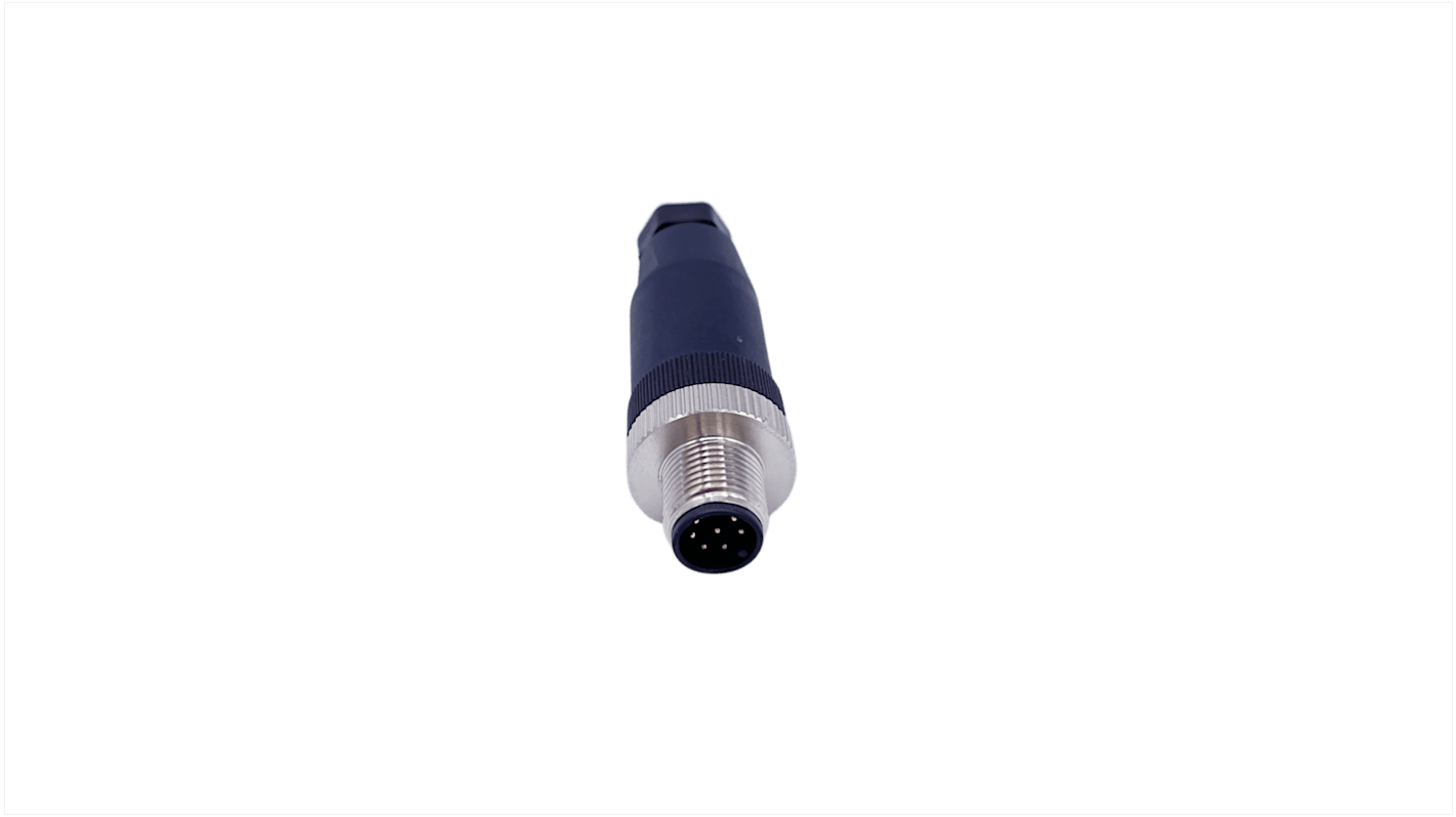 Norcomp Circular Connector, 8 Contacts, Free Hanging, M12 Connector, Plug, Male, IP66
