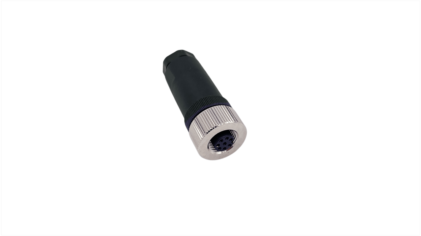 Norcomp Circular Connector, 8 Contacts, Free Hanging, M12 Connector, Plug and Socket, Female, IP66