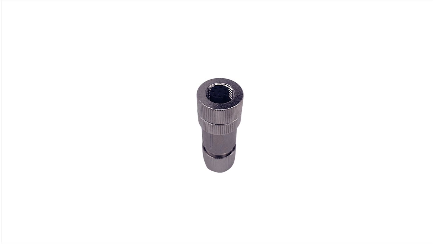 Norcomp Circular Connector, 8 Contacts, Free Hanging, M12 Connector, Plug and Socket, Female, IP66