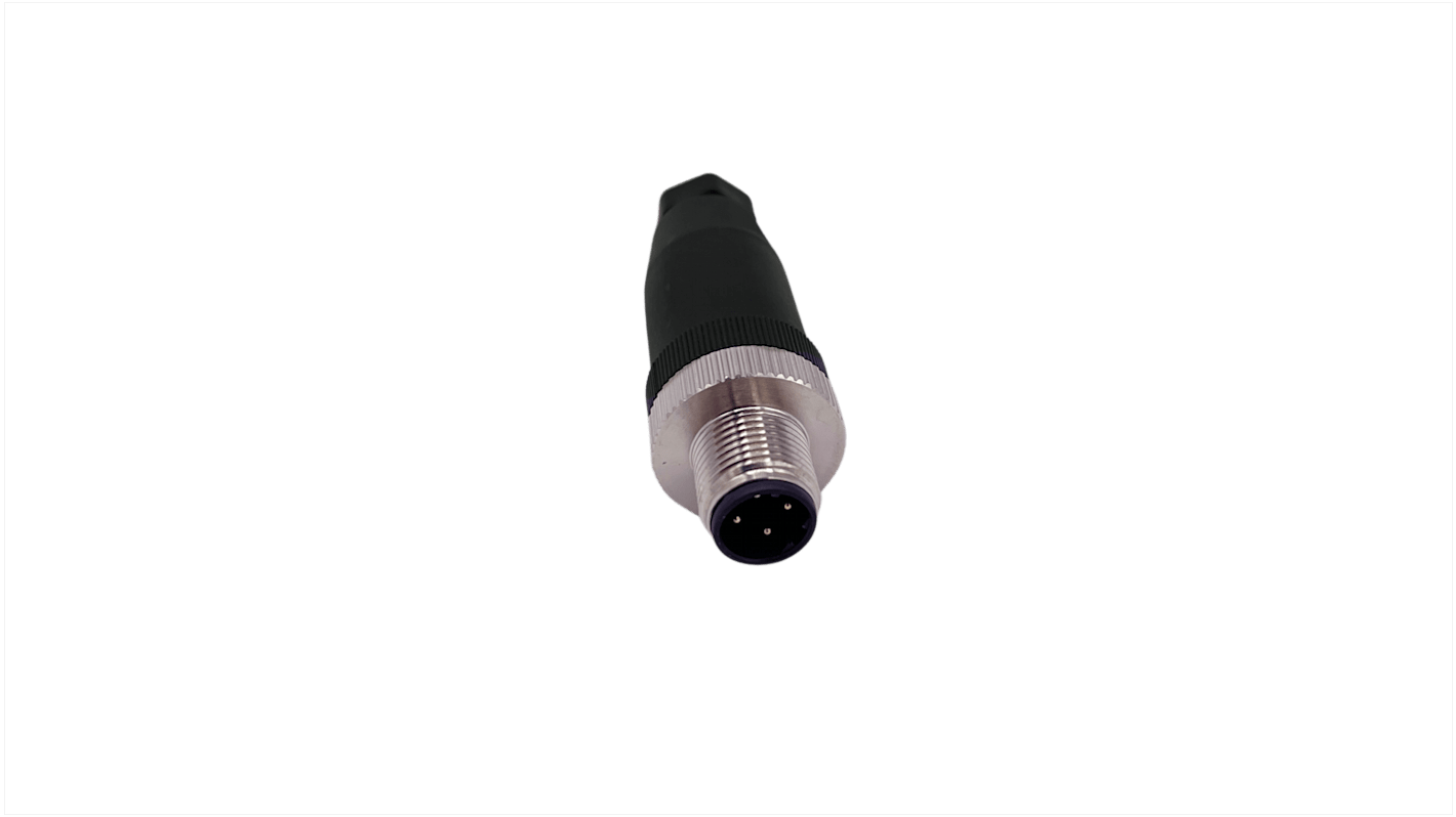 Norcomp Circular Connector, 4 Contacts, Free Hanging, M12 Connector, Plug, Male, IP66