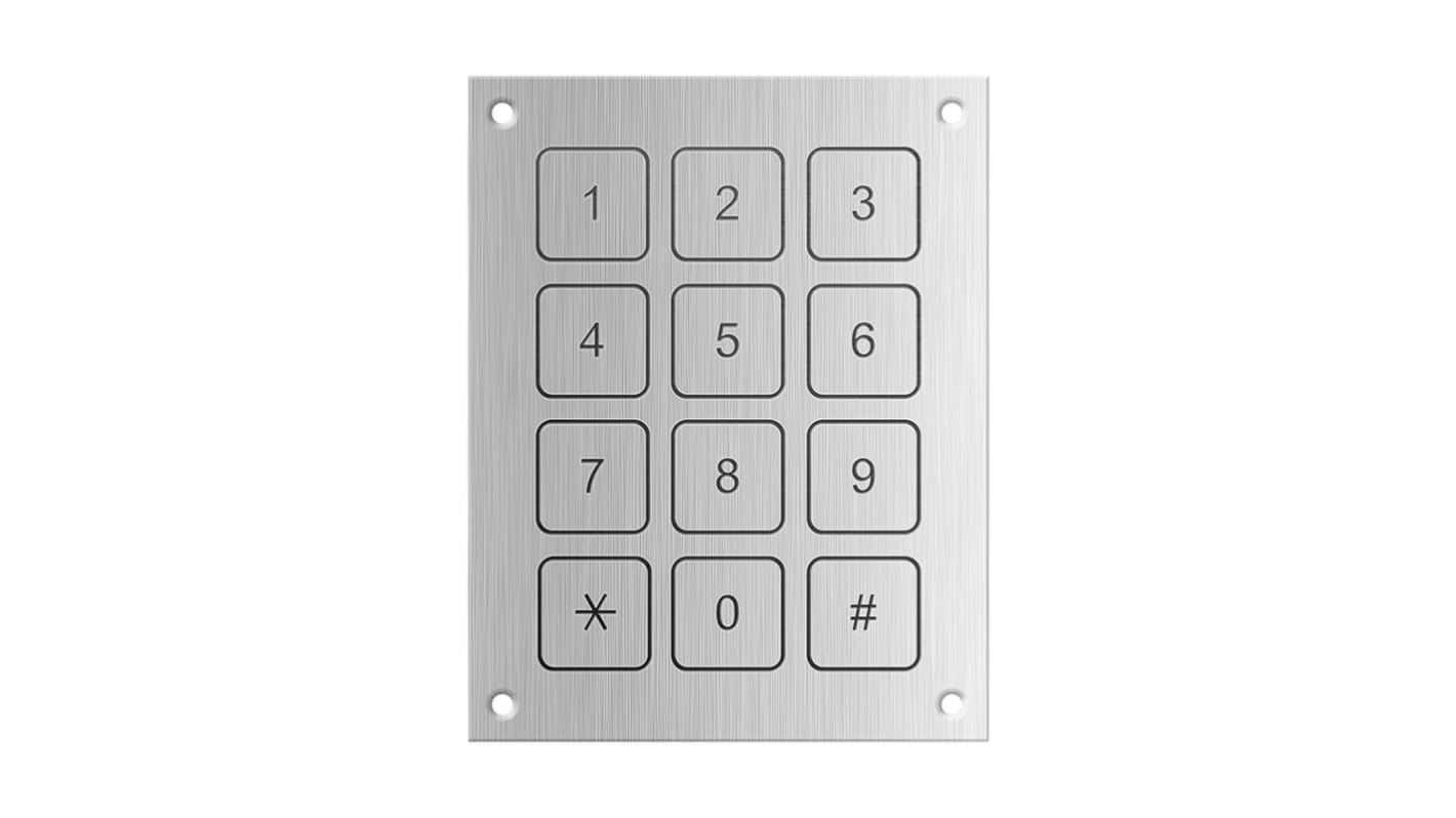 Teclado numérico piezo, 12 teclas No IP68
