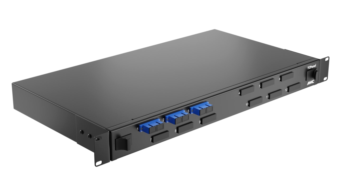 CAE Multimedia Connect 6 Port SC Single Mode Duplex Fibre Optic Patch Panel With 6 Ports Populated, 482.6mm