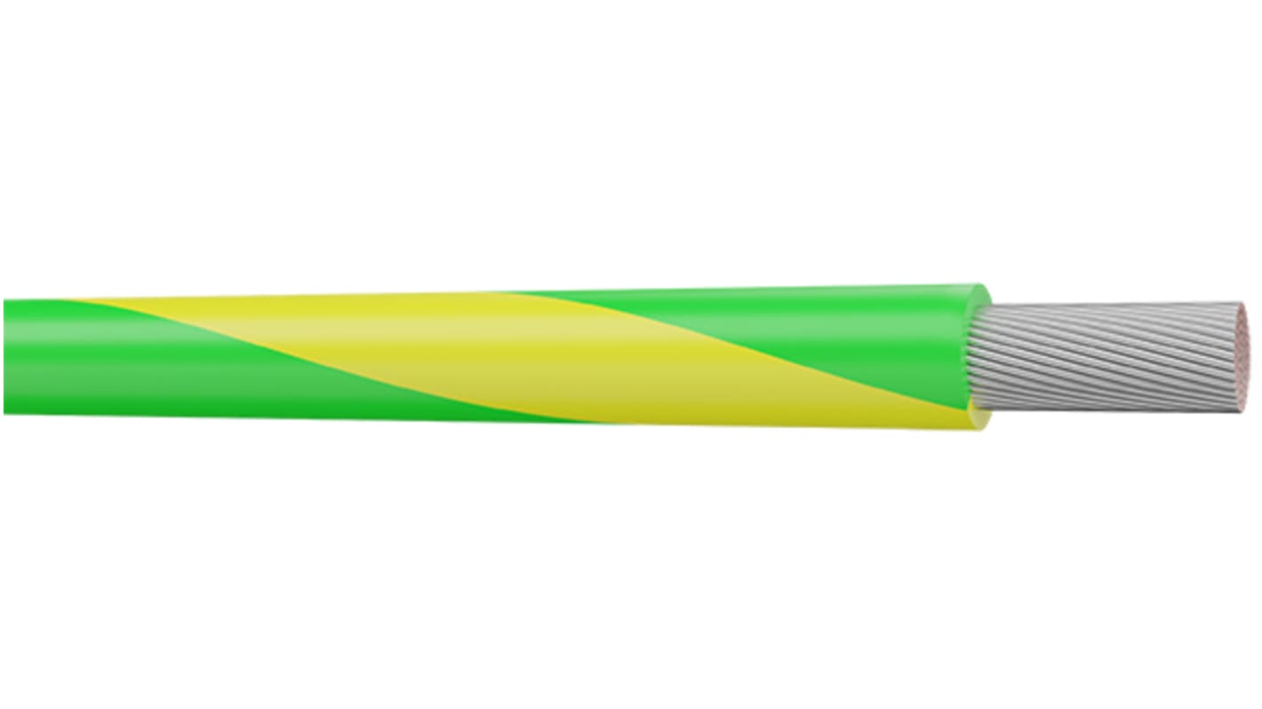 AXINDUS UL1007 Series Green/Yellow 1.2 mm² Hook Up Wire, 18 AWG, 305m, PVC Insulation, UL100718VJ