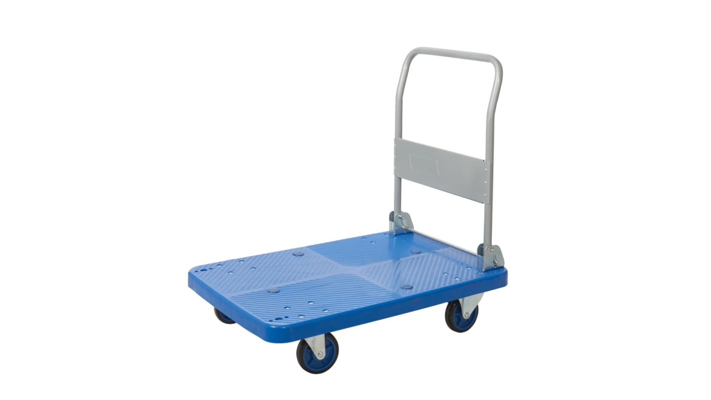 Chariot de manutention RS PRO, Charge 300kg, 900 x 600 x 890mm A plat Pliable