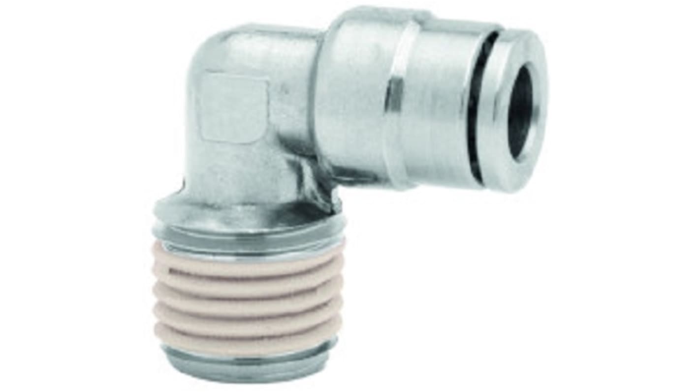 Norgren PNEUFIT 10 Series Straight Threaded Adaptor, R 1/8 Male to Push In 6 mm, Threaded-to-Tube Connection Style