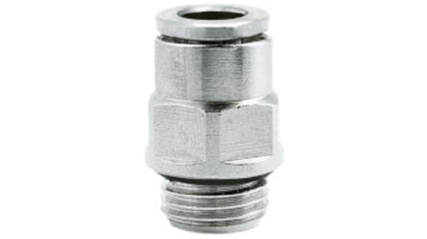 Norgren PNEUFIT 10 Series Straight Threaded Adaptor, G 1/8 Male to Push In 4 mm, Threaded-to-Tube Connection Style,