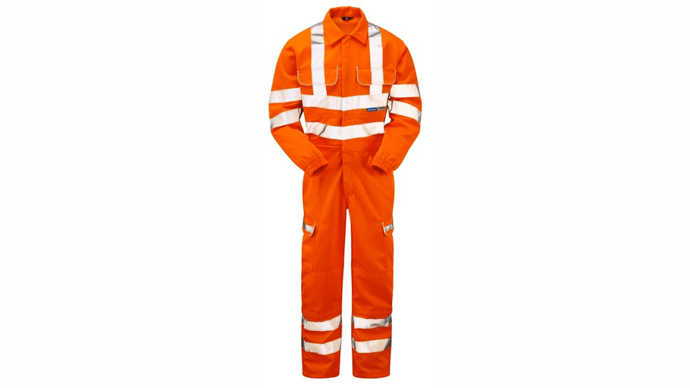 PULSAR Orange Reusable Hi Vis Overalls, XL