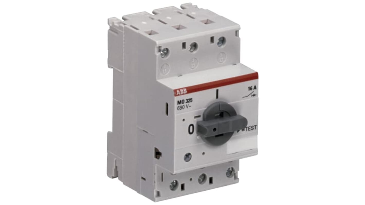 ABB MS225 and MS/MO325 Including Accessories Motor Starter, Manual, 0.12 kW, 690 V ac, 3 Phase, IP20