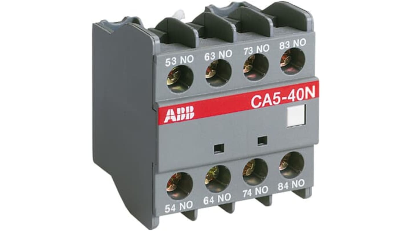ABB Auxiliary Contact Block, 4 Contact, 1NC + 3NO, Front Mount 1SBN01