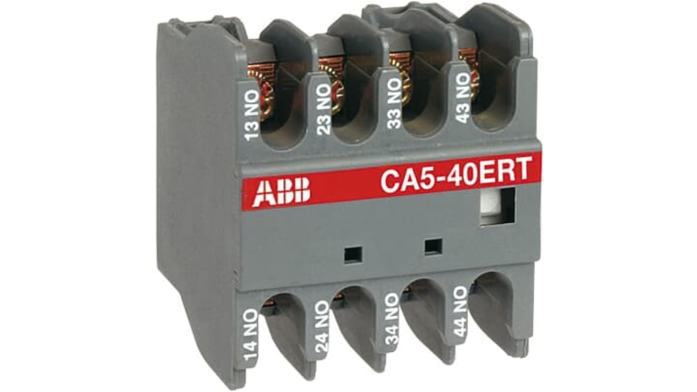 ABB Auxiliary Contact Block, 4 Contact, 3NC + 1NO, Front Mount 1SBN01