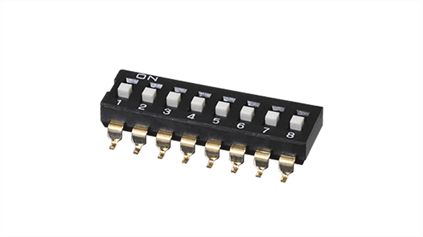 Same Sky 4 Way Surface Mount DIP Switch SPST, Raised Actuator Actuator