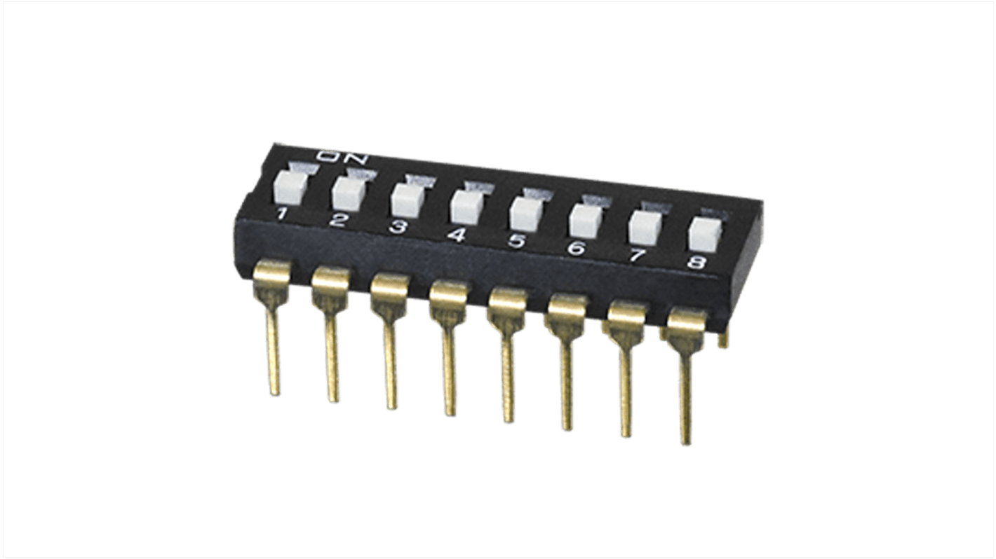 Same Sky 4 Way Through Hole DIP Switch SPST, Raised Actuator Actuator