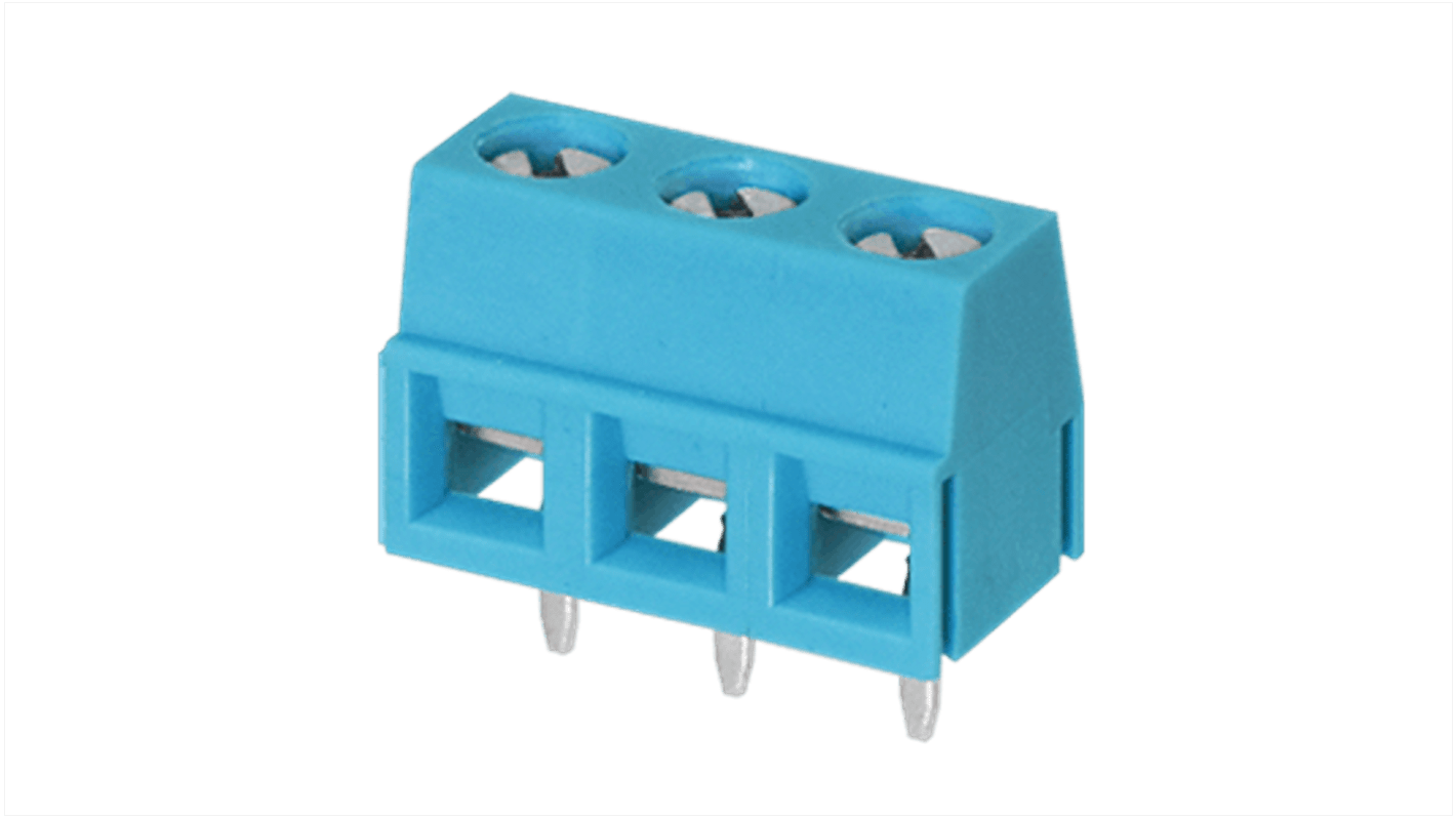 Same Sky PCB Terminal Block, 3-Contact, 5.08mm Pitch, Screw Mount