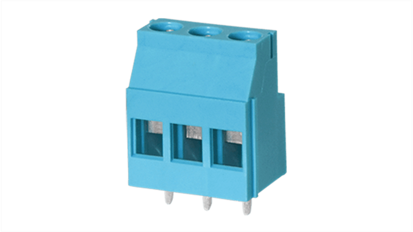 CUI Devices PCB Terminal Block, 3-Contact, 5.08mm Pitch, Screw Mount