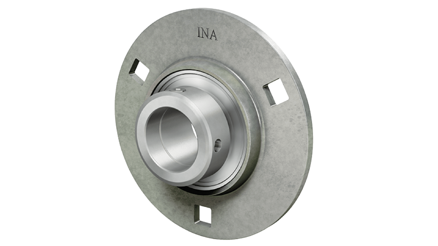 INA 2-Loch Flanschlager aus Gusseisen, Innen-Ø 30mm, 112.7mm x 112.7mm