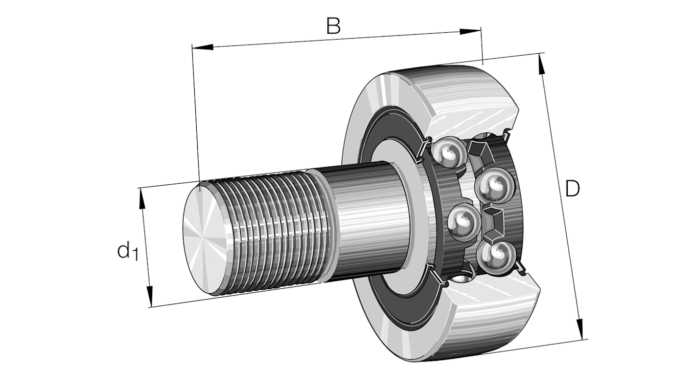 Cuscinetto a rullo INA, Ø 52mm, lungh. rullo 63.6mm, foro int. 20mm