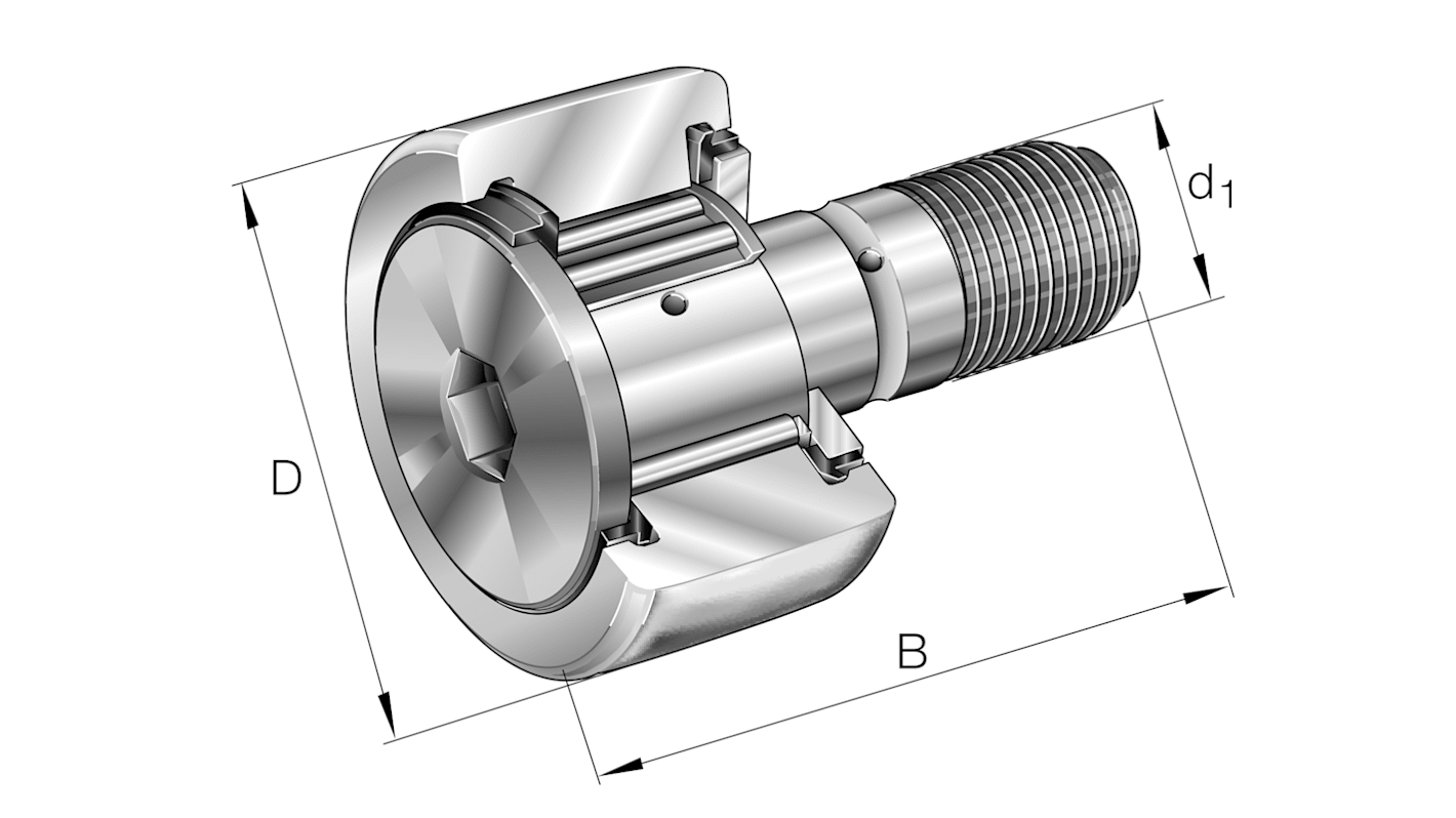 Cuscinetto a rullo INA, Ø 47mm, lungh. rullo 66mm, foro int. 20mm