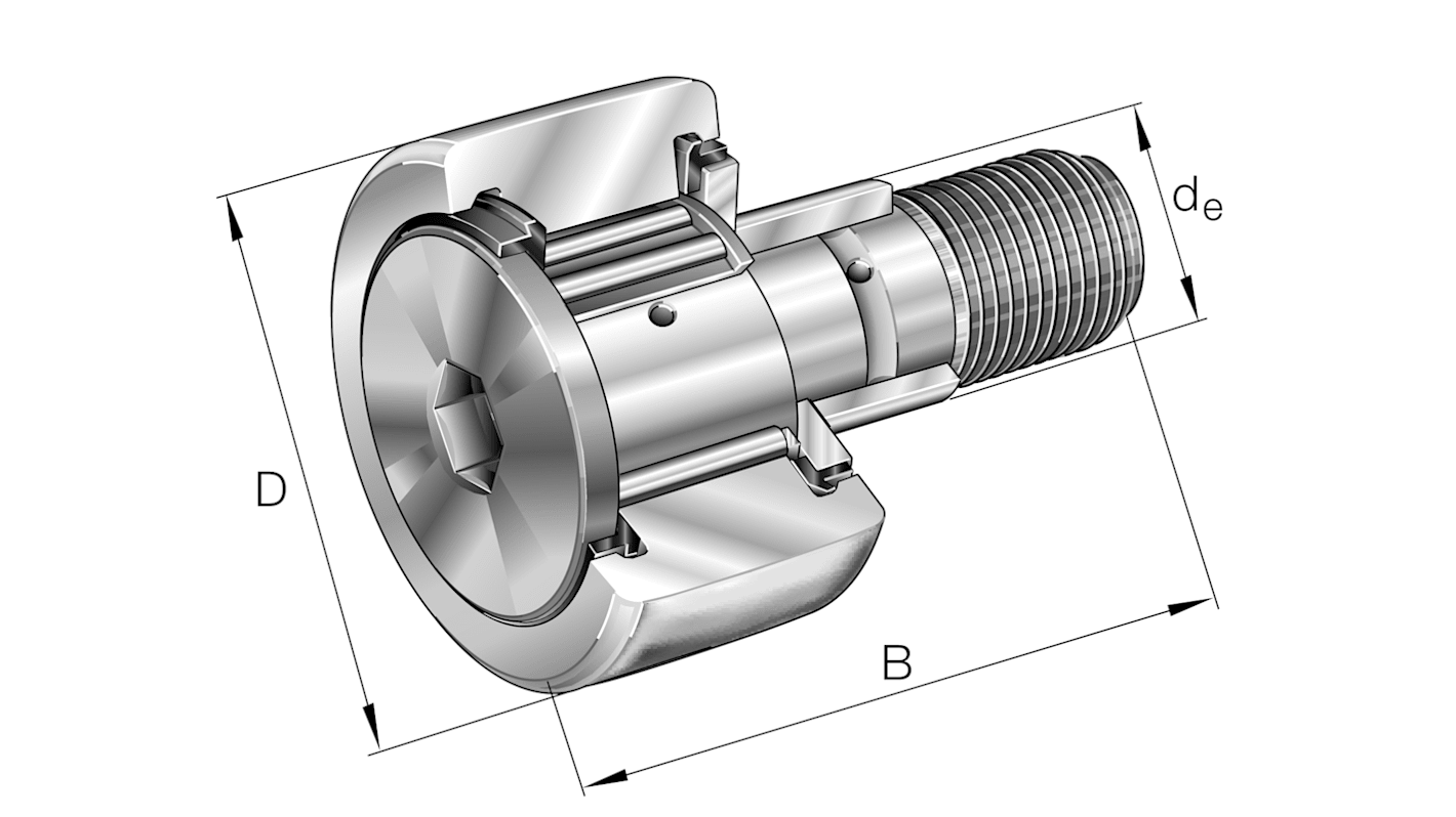 Cuscinetto a rullo INA, Ø 19mm, lungh. rullo 32mm, foro int. 8mm