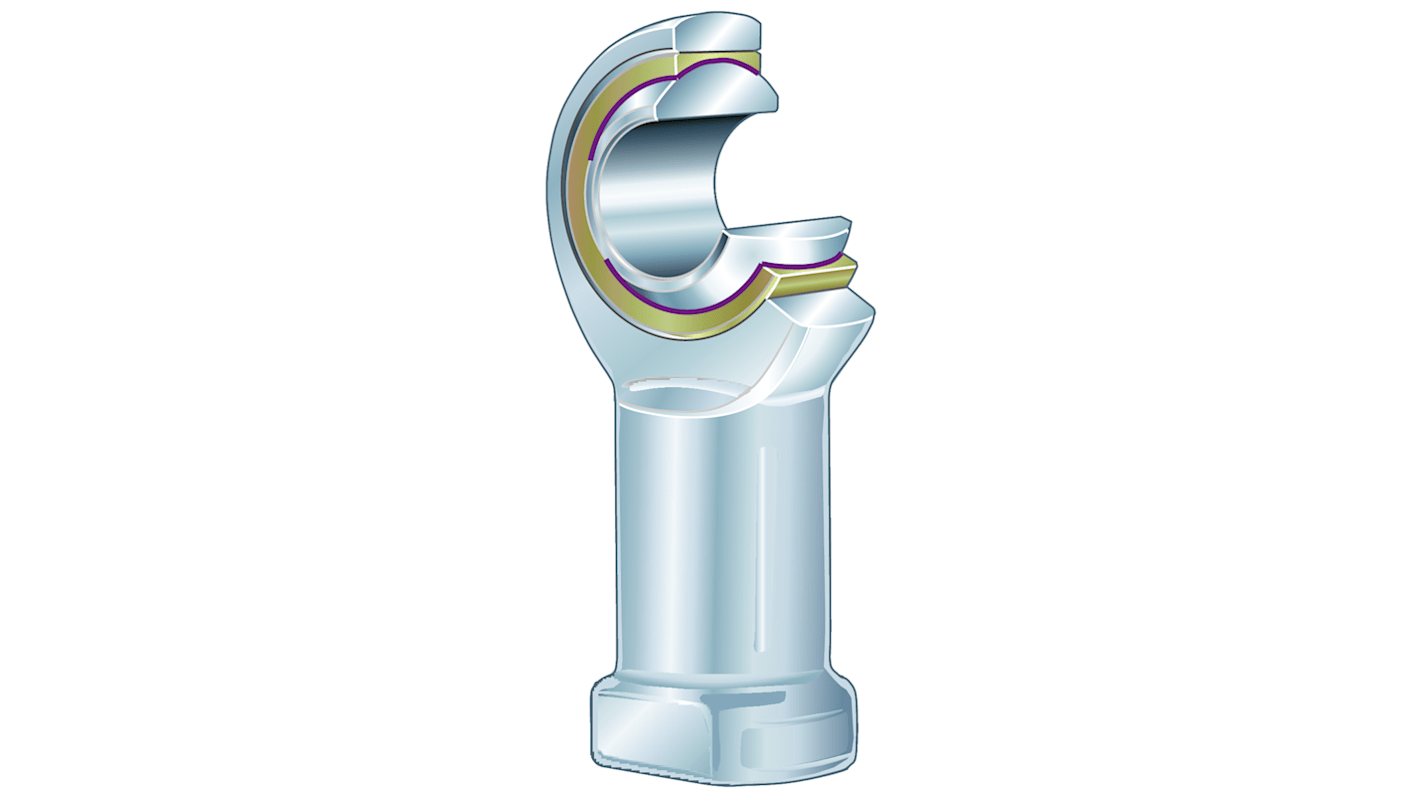 INA M10 Steel Rod End, 10mm Bore, 57mm Long, Metric Thread Standard, Female Connection Gender