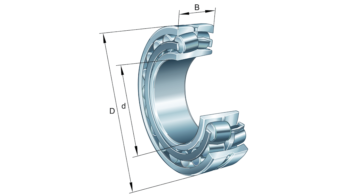 FAG 22211-E1-XL-K-C3 55mm I.D Spherical Roller Bearing, 100mm O.D