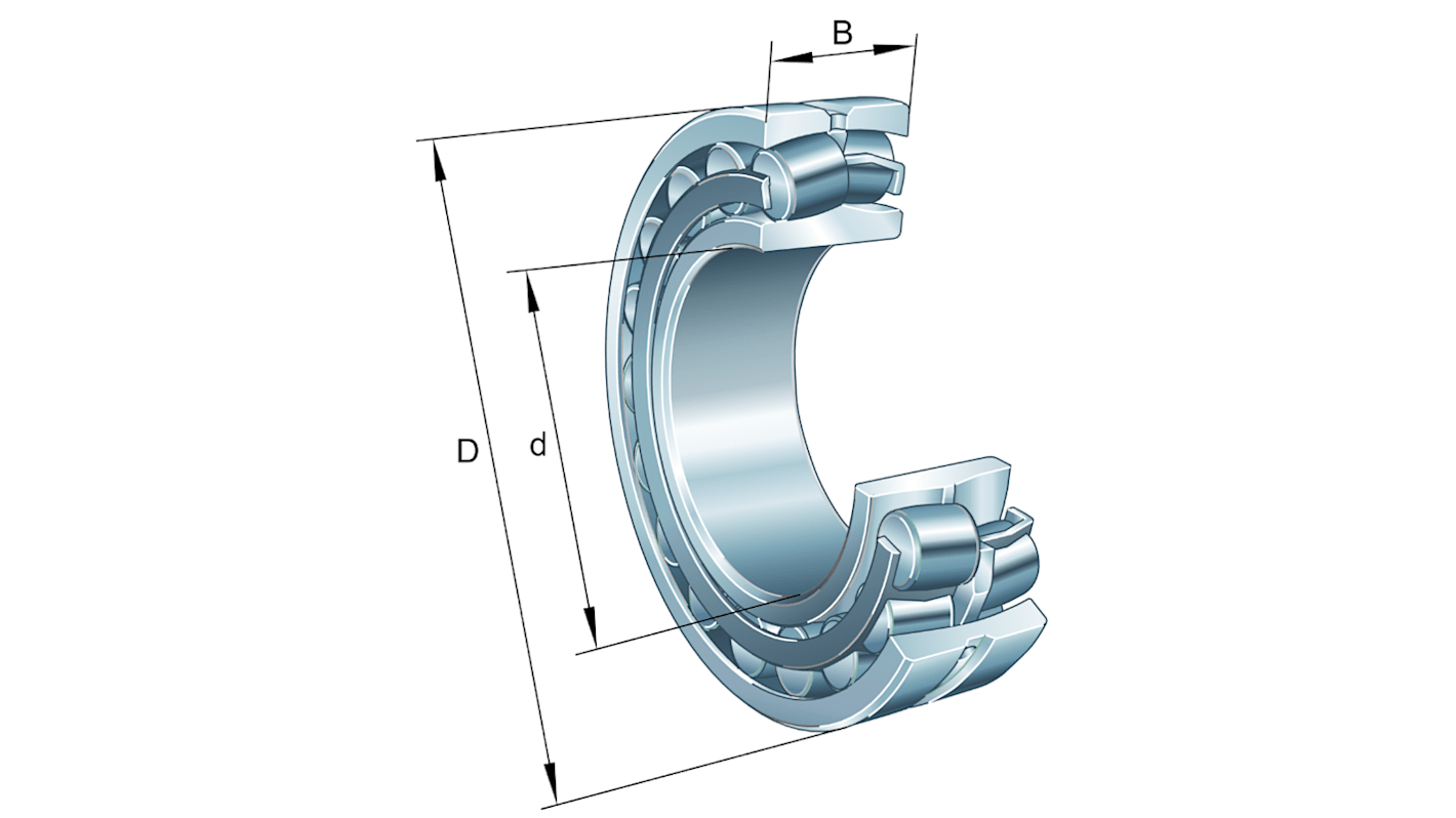Cuscinetto a rullo FAG, Ø int. 40mm, Ø est. 90mm, guida larga 33mm