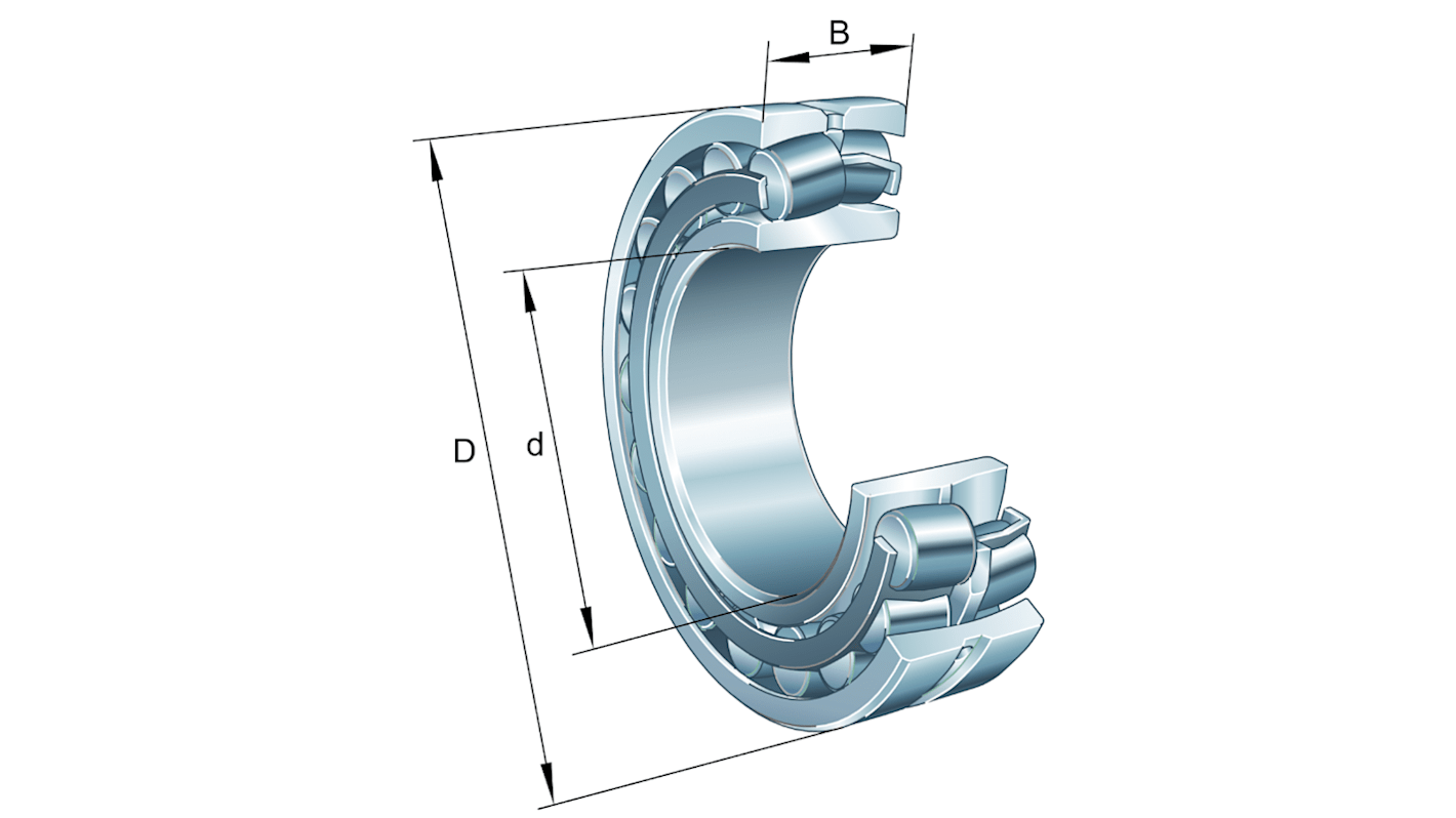 FAG 22309-E1-XL 45mm I.D Spherical Roller Bearing, 100mm O.D