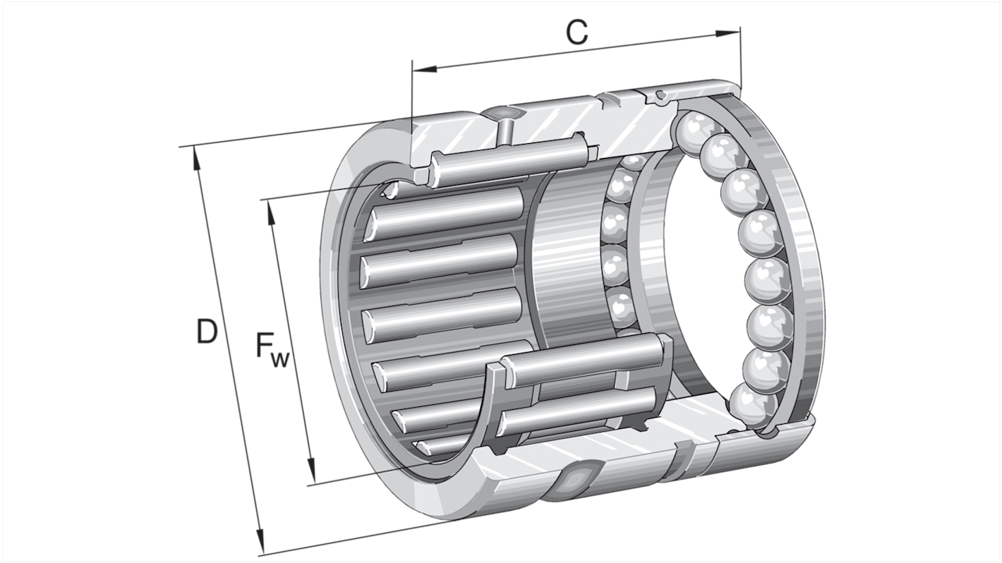 INA Rollenlager , Innen-Ø 7mm / Außen-Ø 14mm, Breite 18mm