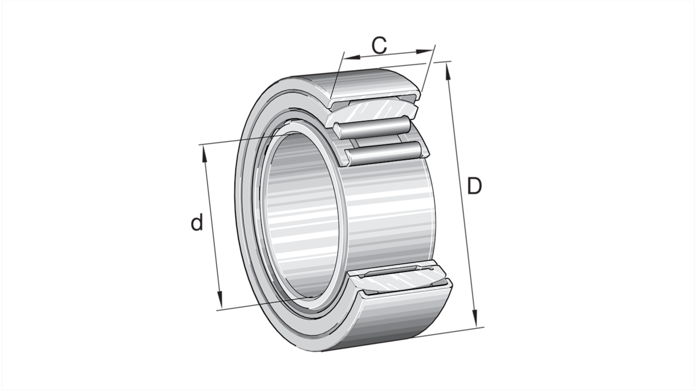 INA Rollenlager Typ Nadel, Innen-Ø 20mm / Außen-Ø 42mm, Breite 20mm